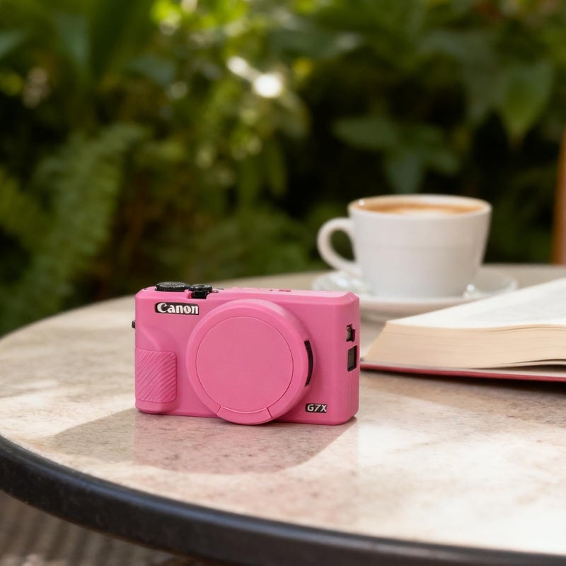 Frevyve Case for Canon G7X Mark III Camera, Soft Silicone Protective Case, Slim Fit Sleeve with Removable Lens Cover and Screen Protector Accessories, Lightweight, Anti-Scratch (Peach Pink) - Image 4